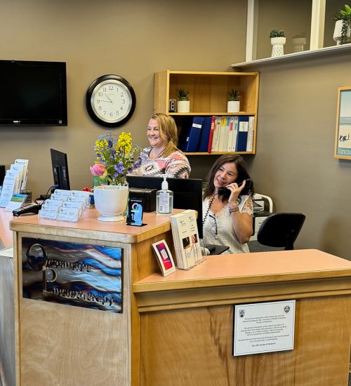 Front Desk alternative view, square image Oceanside Physiotherapy