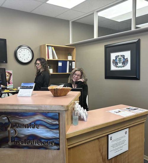 Front Desk alternative view, square image Oceanside Physiotherapy