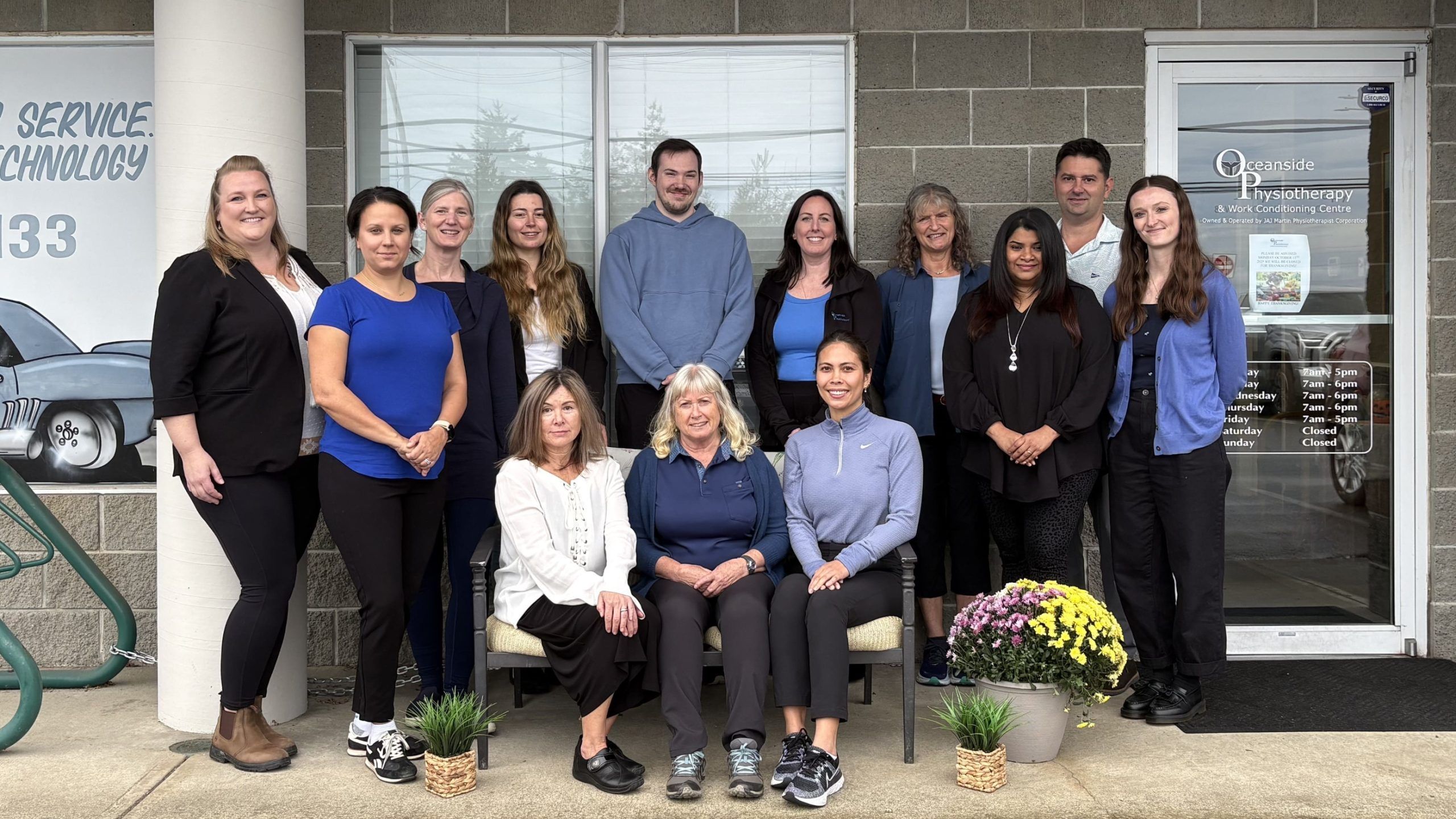 Oceanside Physiotherapy team photo from October 2025.